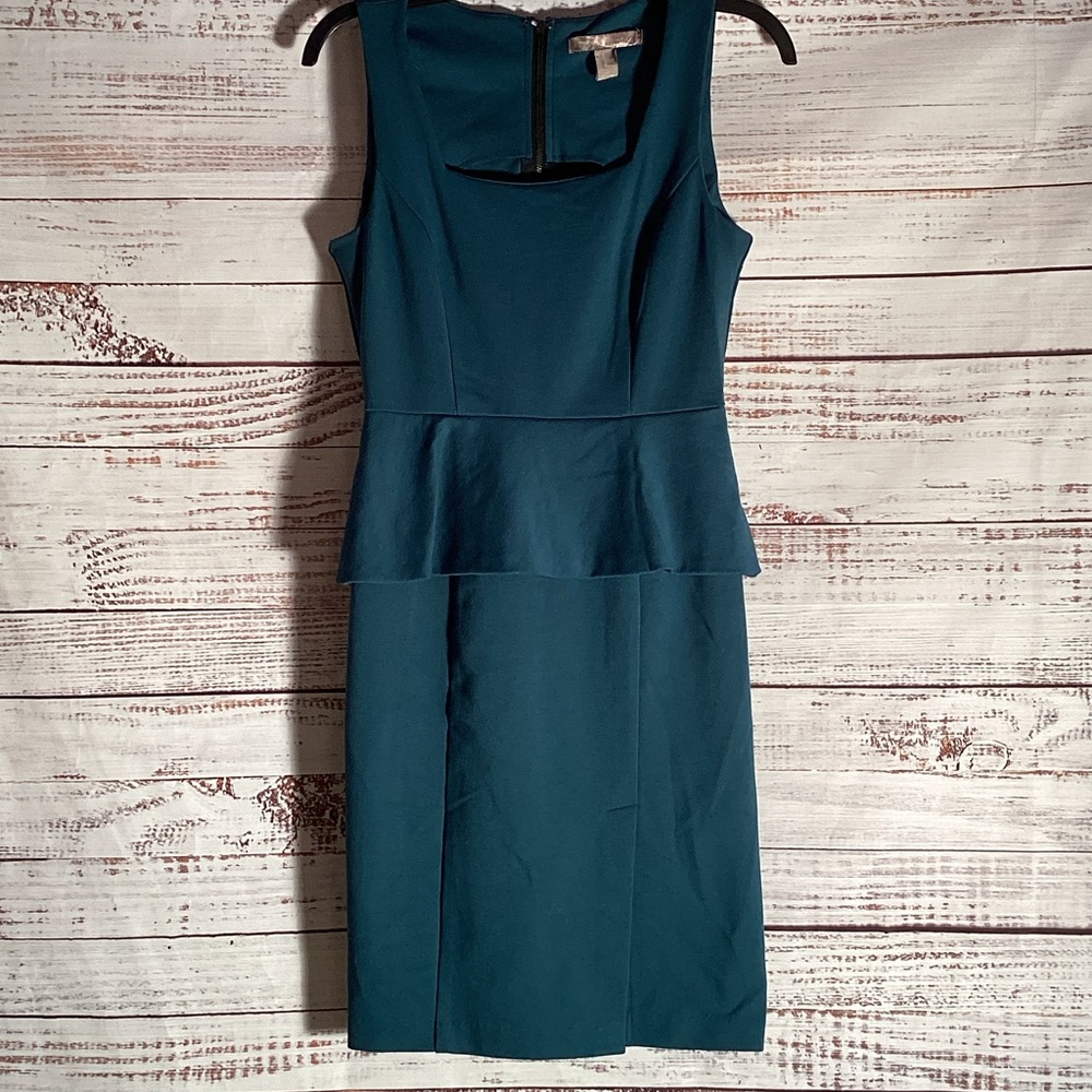Forever 21 Teal Midi Peplum Dress
